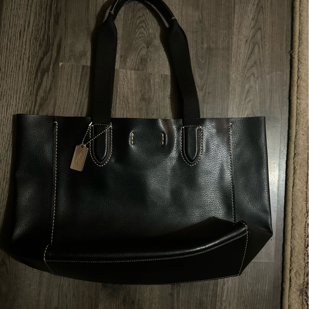 NET black leather coach purse